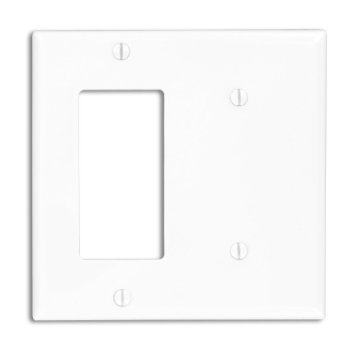 GFI/BLANK COMBO PLATE WHITE